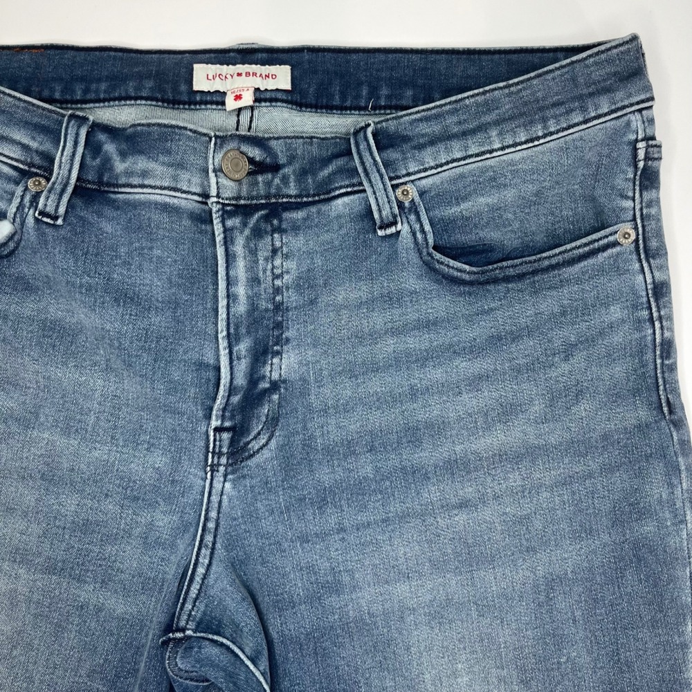 Lucky Brand Mid Rise Straight Leg Jeans Medium Wash Blue Denim 16/33 A
